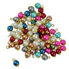50 Pieces Pearl Beads Pendants Charms Jewelry Necklace