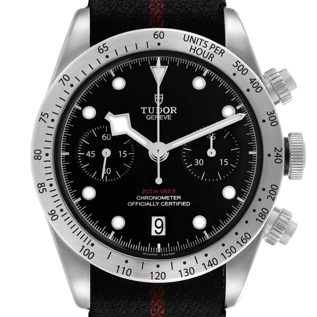 Tudor Black Bay Chronograph 79350 Steel Mens Watch with Box & Card  
