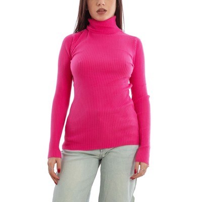 Pullover Frau Jersey Gerippt Rollkragen Hoher Angepasst TooCool VI-6880