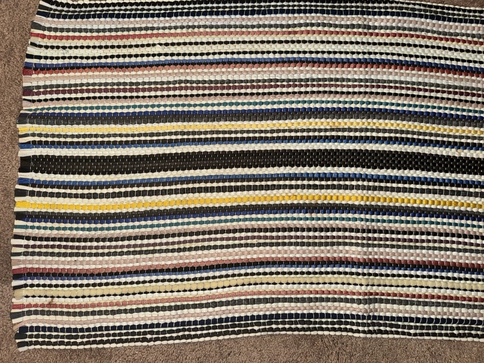 "Alfombra de tiro de trapo vintage multicolor 22"" X 44""" Foto 2 de 4