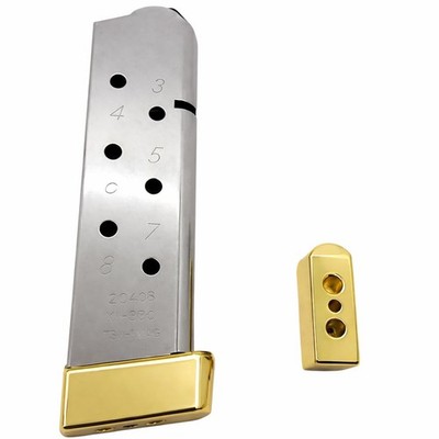 2X Gold-Plated 1911 Magazine Base Pads â.  Fits All Kim Pro Tac-Mag Full Size .4