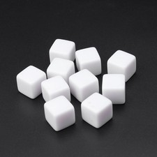 Pack of 10, 14mm 6 Sided Acrylic Blank Party Family DIY Games Printing Kid