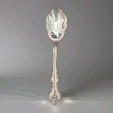 Vintage International Deep Silver Plate Sugar Shell Spoon Orleans Pattern 5.5"