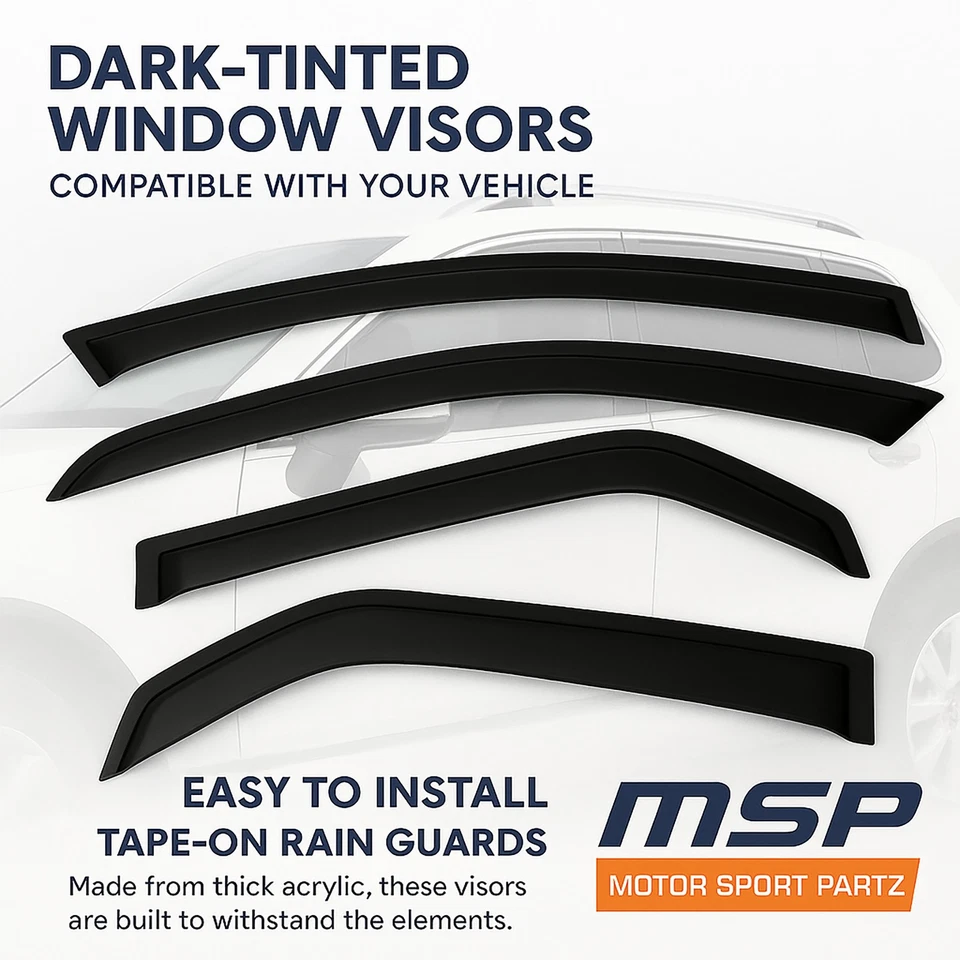 Windows Visor Out-Channel Sun Guard 2.0 毫米 4 件 适用于 06-09 道奇 Ram 3500 Mega Cab — 第 2/4 张图片