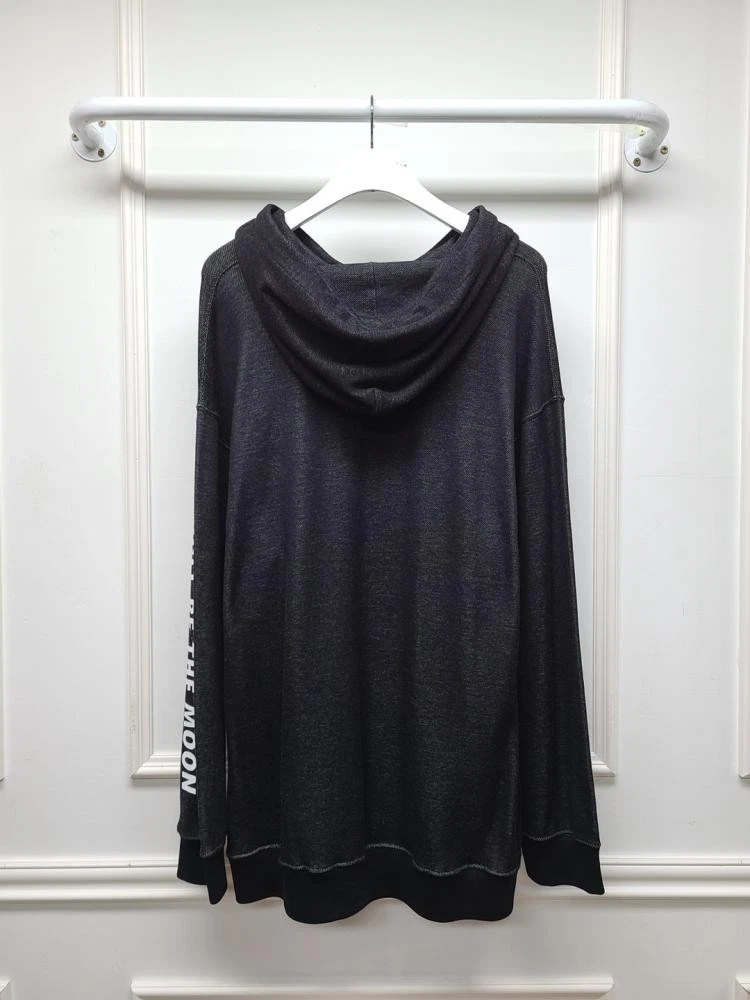 Felpa con cappuccio Valentino nera Onlove full moon lettering 68490618