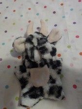 NEW Cow/Bullqqq Outfit for Labubu Dolls, Black White,Fuzzy, 6 3/4" Dolls/17cm