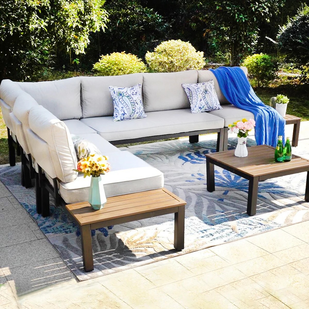 Outdoor Sectional Steel Patio Set For Sale Piece Patio Furniture