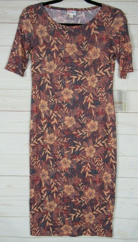 NWT LuLaRoe Outfit XS JULIA Blue Heathered Coral Sleeves & OS