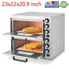 3600W Commercial Countertop Pizza Oven Double Deck Layer for 16" Pizza Indoor