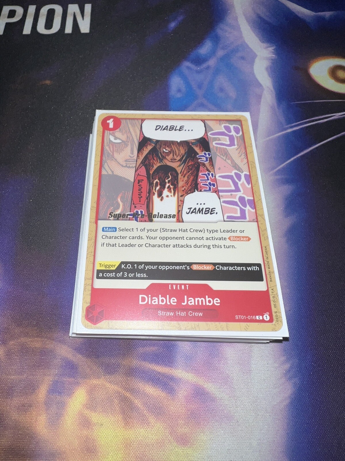 One Piece CCG Singles - Diable Jambe - ST01-016 - Super Pre-Release Common - LP