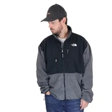 Vtg 90s The North Face Heavyweight Polartec Fleece Denali Jacket Mens Sz XL Gray