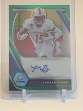 2021 Panini PRIZM Draft Picks Kawaan Baker Green PRIZM Auto Saints WR
