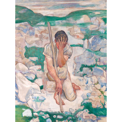 Hodler Der Traum vom Hirten Gemälde großer Wandkunstdruck 18 x 24 Zoll