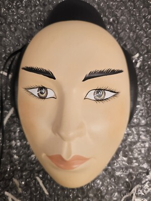 Flapper Lady Mask 1994 Ceramic Retro Wall Mask Samurai Size 8.5×6.1/4.  Q1