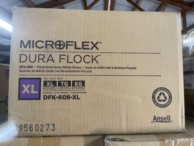 Microflex DFK608XL DURA FLOCK 8MIL FLOCK-LINED GREEN NITRILE GLOVE XL (Case)
