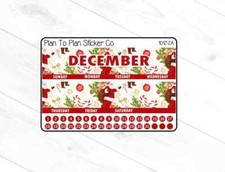 1012-2C December 8.5X11 Monthly View Planner Stickers.