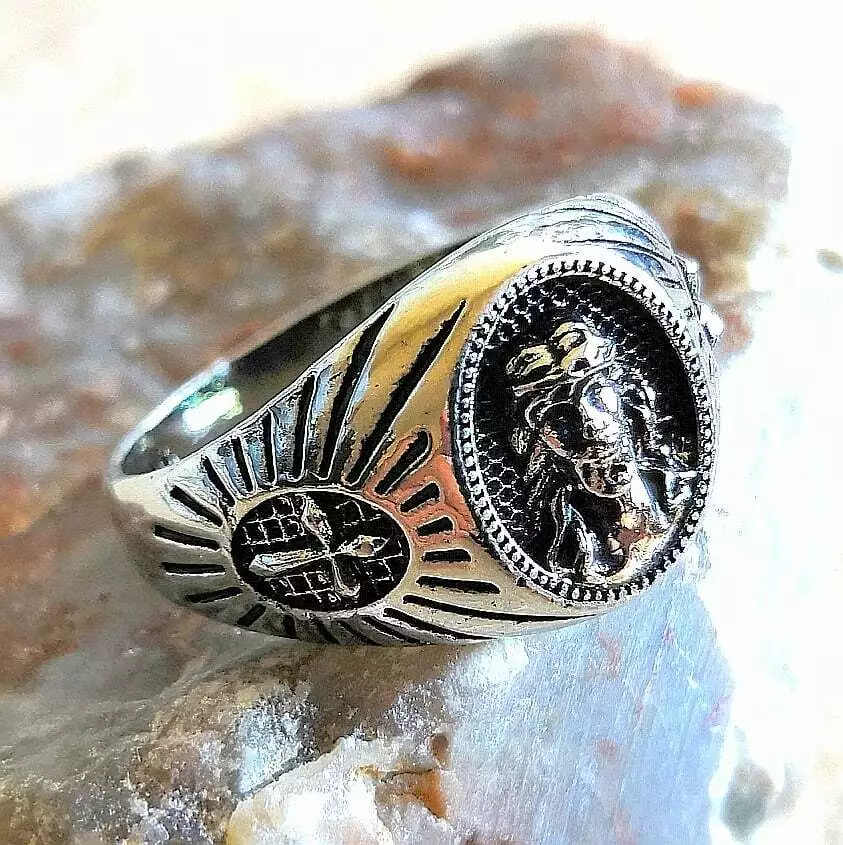 Silver sale crucifix ring
