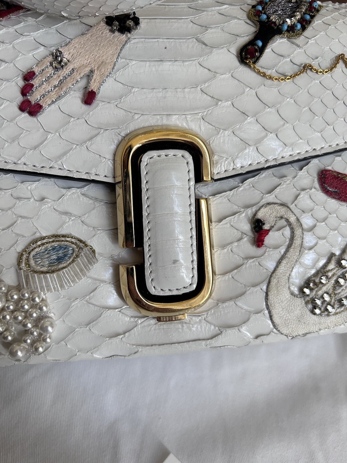 THE MARC JACOBS Embroidered Python Shoulder Handb… - image 9