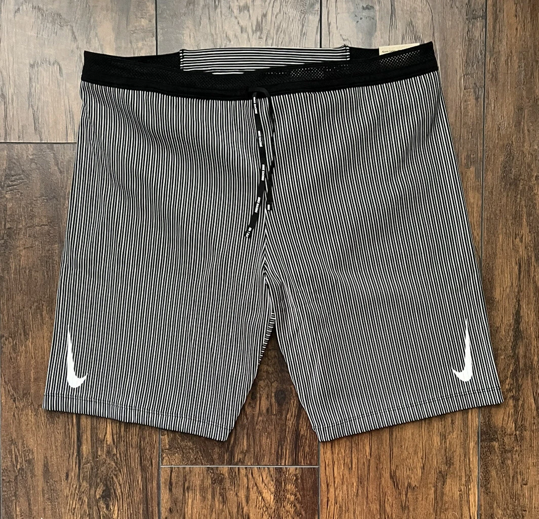 Nike Men's AeroSwift Tight Short - Black/White - Running Bath