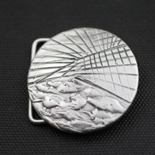 Round graphic belt buckle silver buckle removable buckle removable belt up to 4 cm