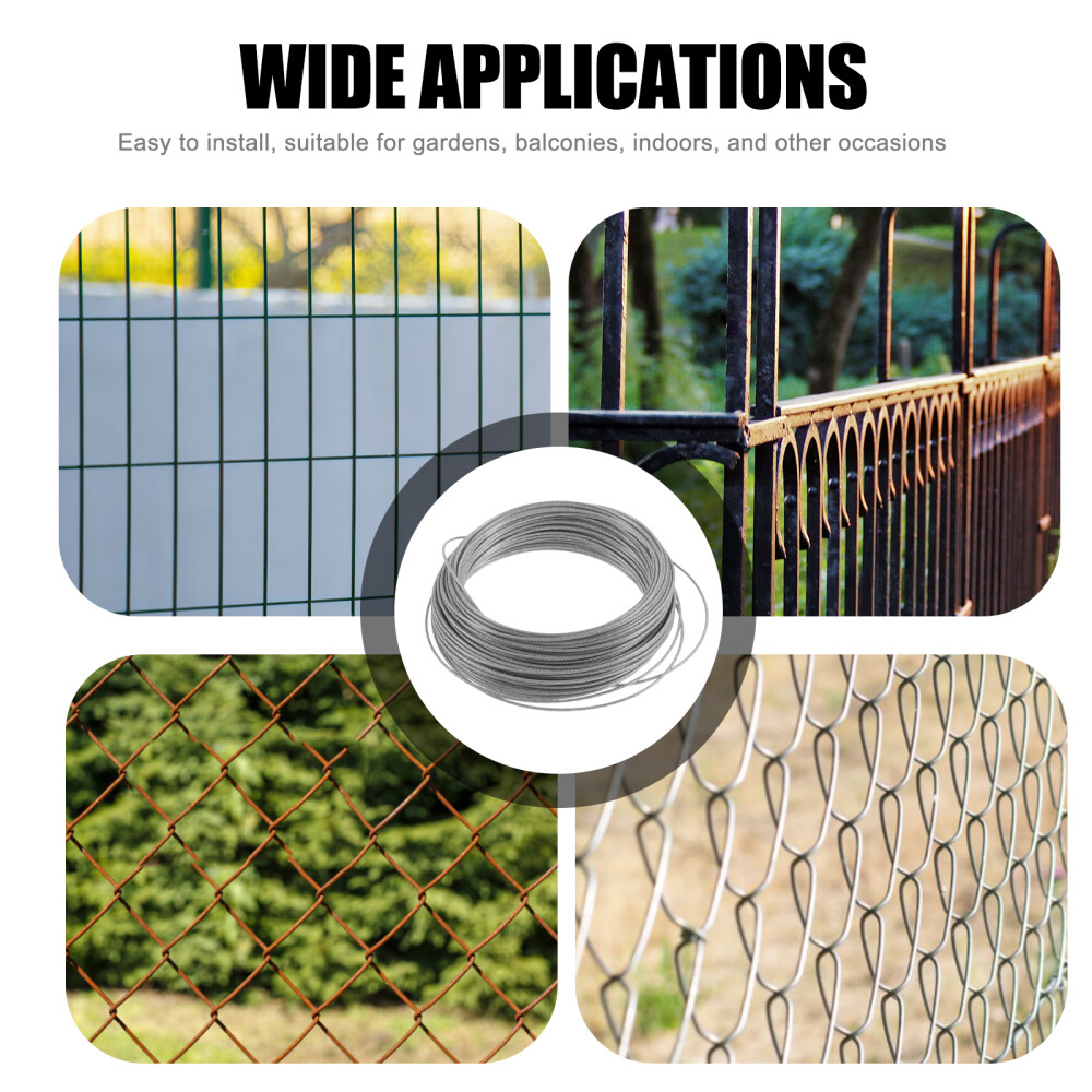 30M Stainless Steel Garden Wire Rope Kit Cable Wire Rope Catenary Wire