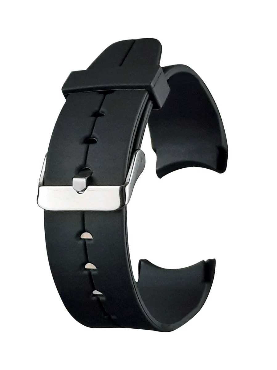 Curved End Watch Strap 20mm or 22mm Replacement Straps Mens Rubber Polyurethane