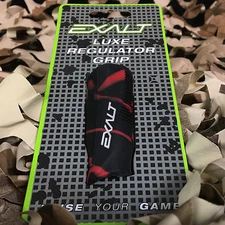NEW Exalt DLX Luxe Paintball Gun Regulator Reg Grip Cover - Red/Black Swirl
