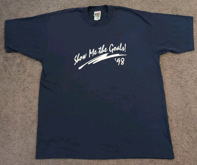 Vintage Men's 1998 World Cup Show Me the Goals USPS Promotional T-Shirt
