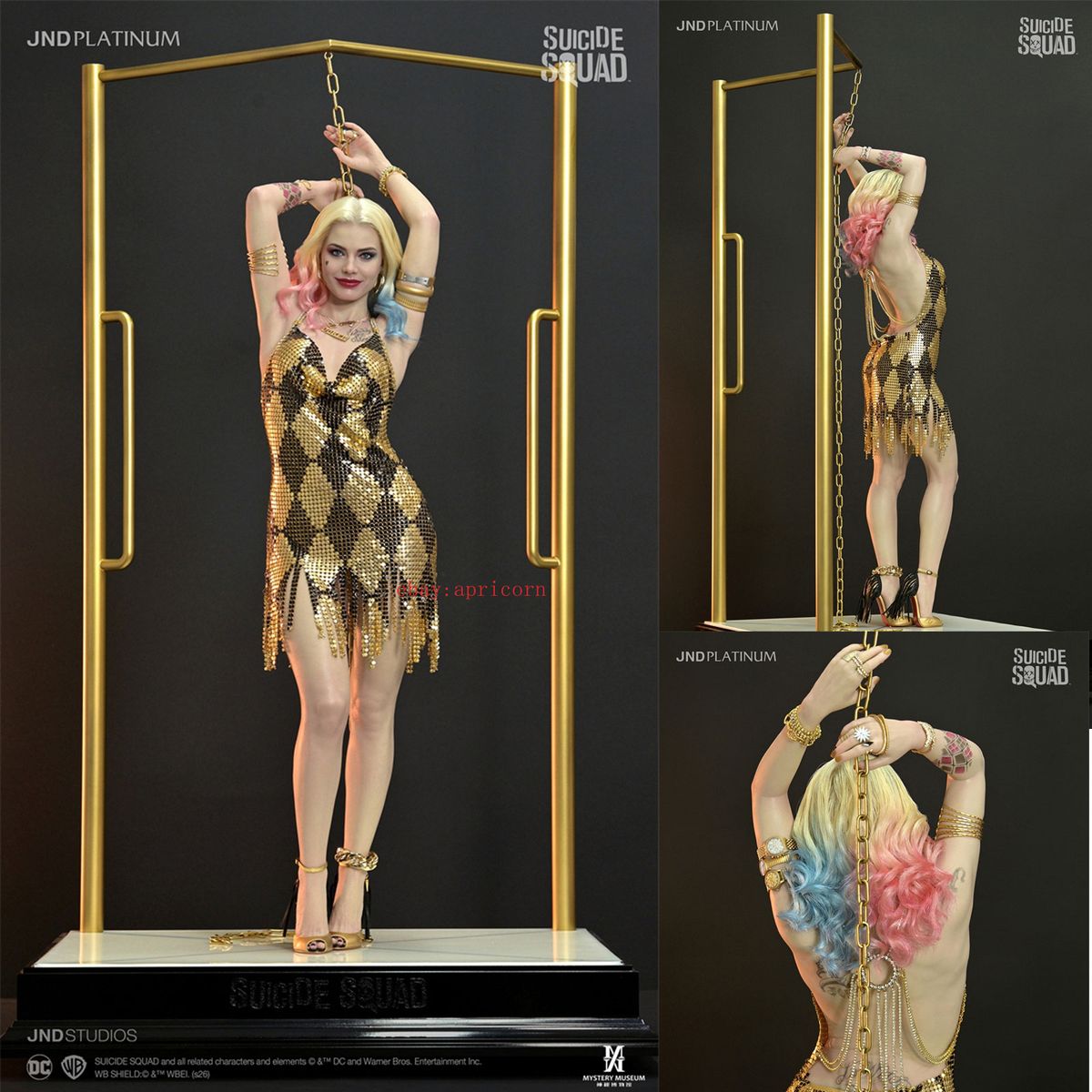 harley quinn suicide squad gold and black dress Custom-made Suicide Squad Harley Quinn Date Night Dress, Harley Quinn –  CoserZ main image 0