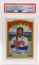 2021 Topps Heritage RONALD ACUNA JR Real One Auto GEM MINT PSA 10 Braves #ROA-RA