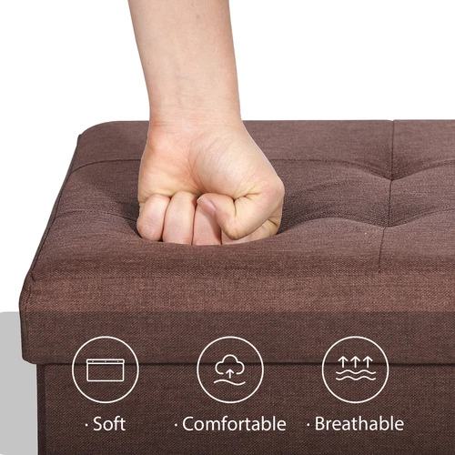 Folding Storage Ottoman Bench Foot Rest Foot Stool for Bedroom Entryway Indoor - Imagen 20 de 93