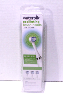 Waterpik Oscillating Triple Clean Brush Heads for Complete Care 5.5 & 9.5 3 Pack