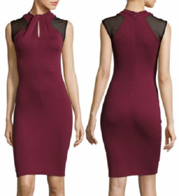 French Connection Merlot Tania Tuck Stretch Jersey Bodycon Dress, 6R - $149