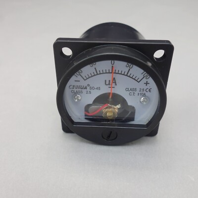 1pc DC Minus Zero Plus -100uA-0+100uA  Ammeter Panel AMP Current Meter SO45
