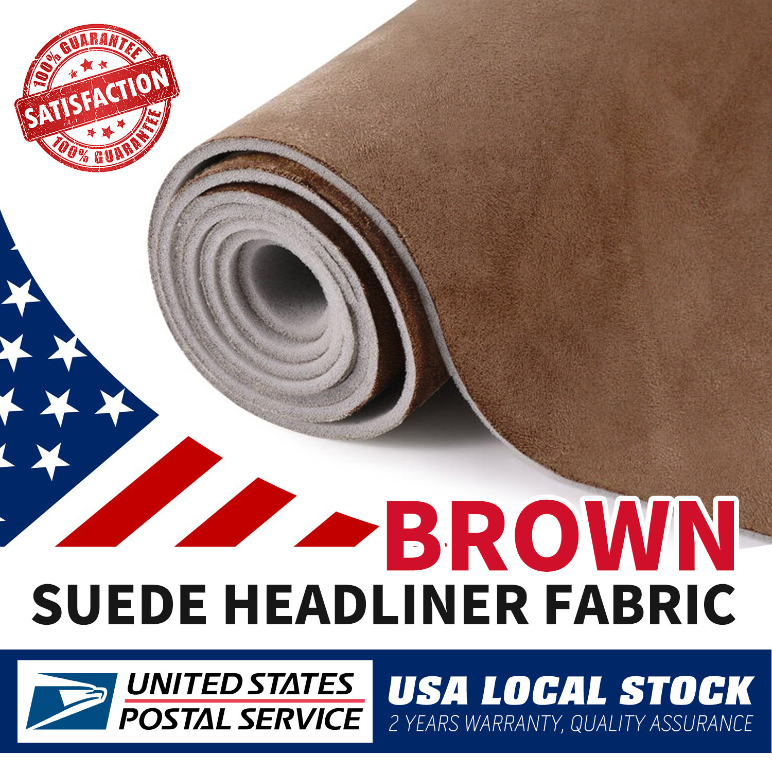 Headliner Fabric Foam Backed Brown Suede Car Roof Liner Upholstery 80