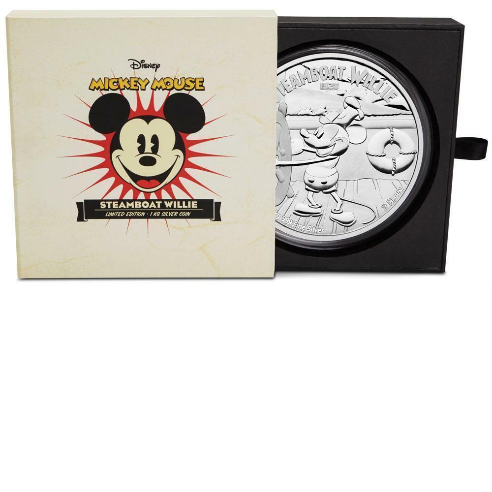 2015 $100 1 KG SILVER PROOF COIN DISNEY STEAMBOAT WILLIE MICKEY