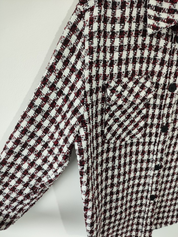 New Look Womens Red white Black oversized shacket jacket size 16 Casual