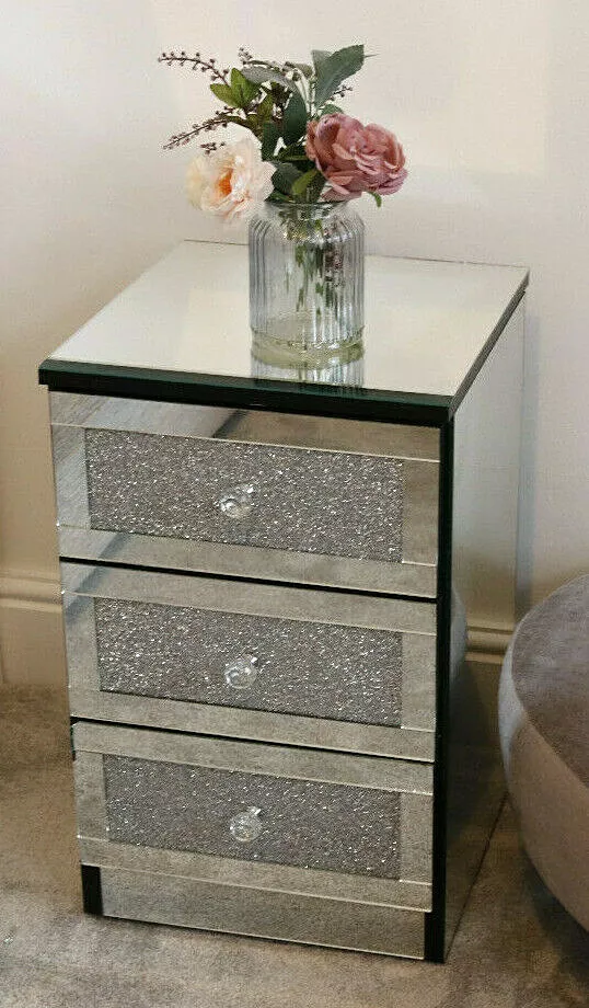 Glitter bedside table deals