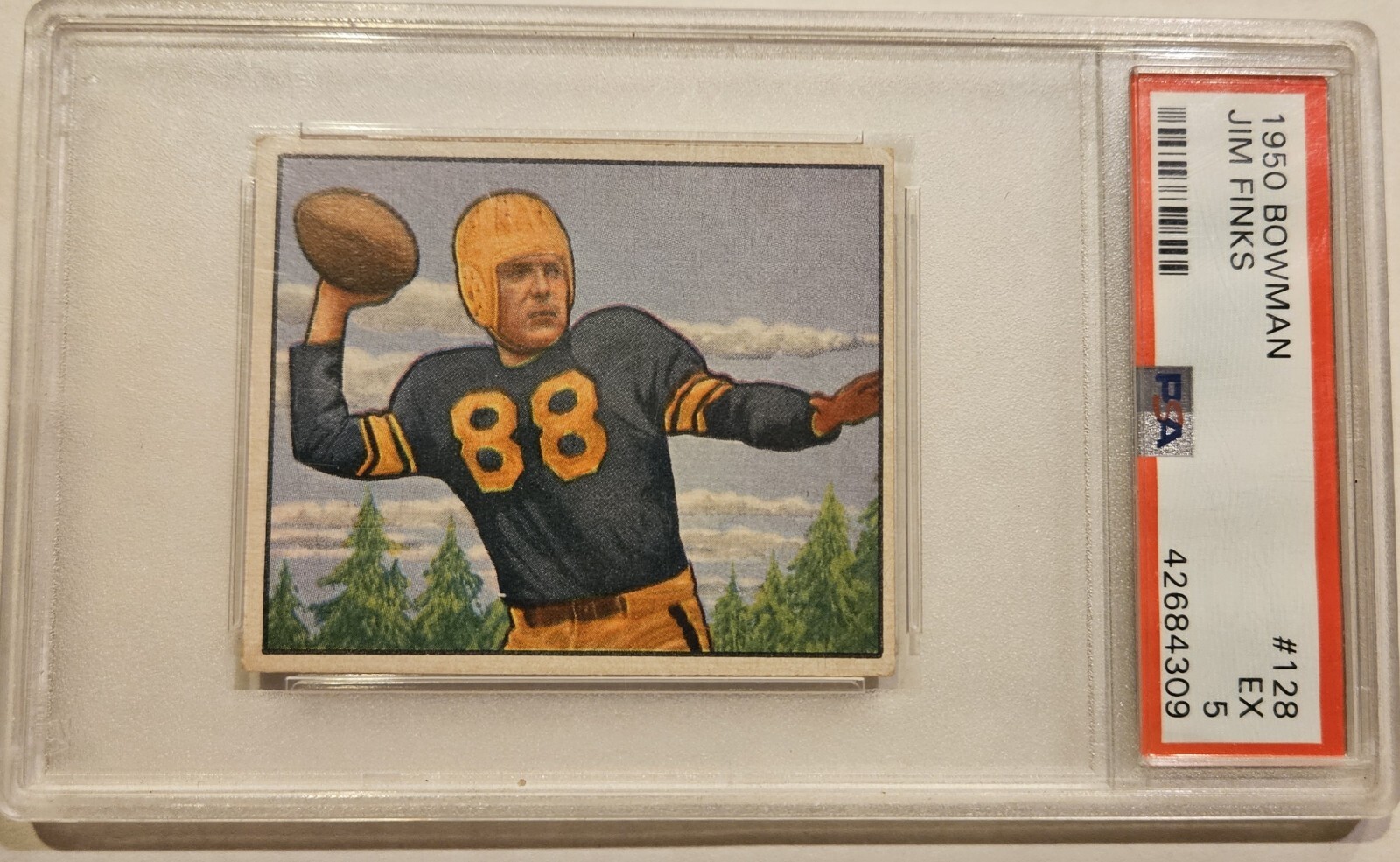 1950 BOWMAN JIM FINKS #128 PSA 5 EX