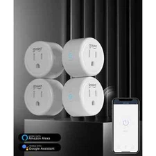 4 PACKSmart Voice Control Smart Plug WP3 White Alexa and Google WIFI 2.4G