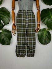 Moschino Cheap and Chic Green Plaid Wool Cropped Pants IT42 / EU38 / M