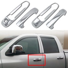 4x Door Handle Plastic Cover Gloss Chrome Silver Fit 02-11 Ram 1500 2500 Dakota