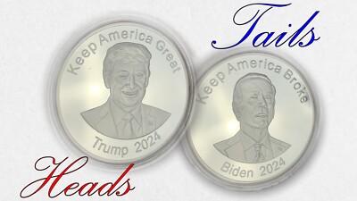Election 2024 President Trump President Biden Collectors Novelty Coin W/ Case