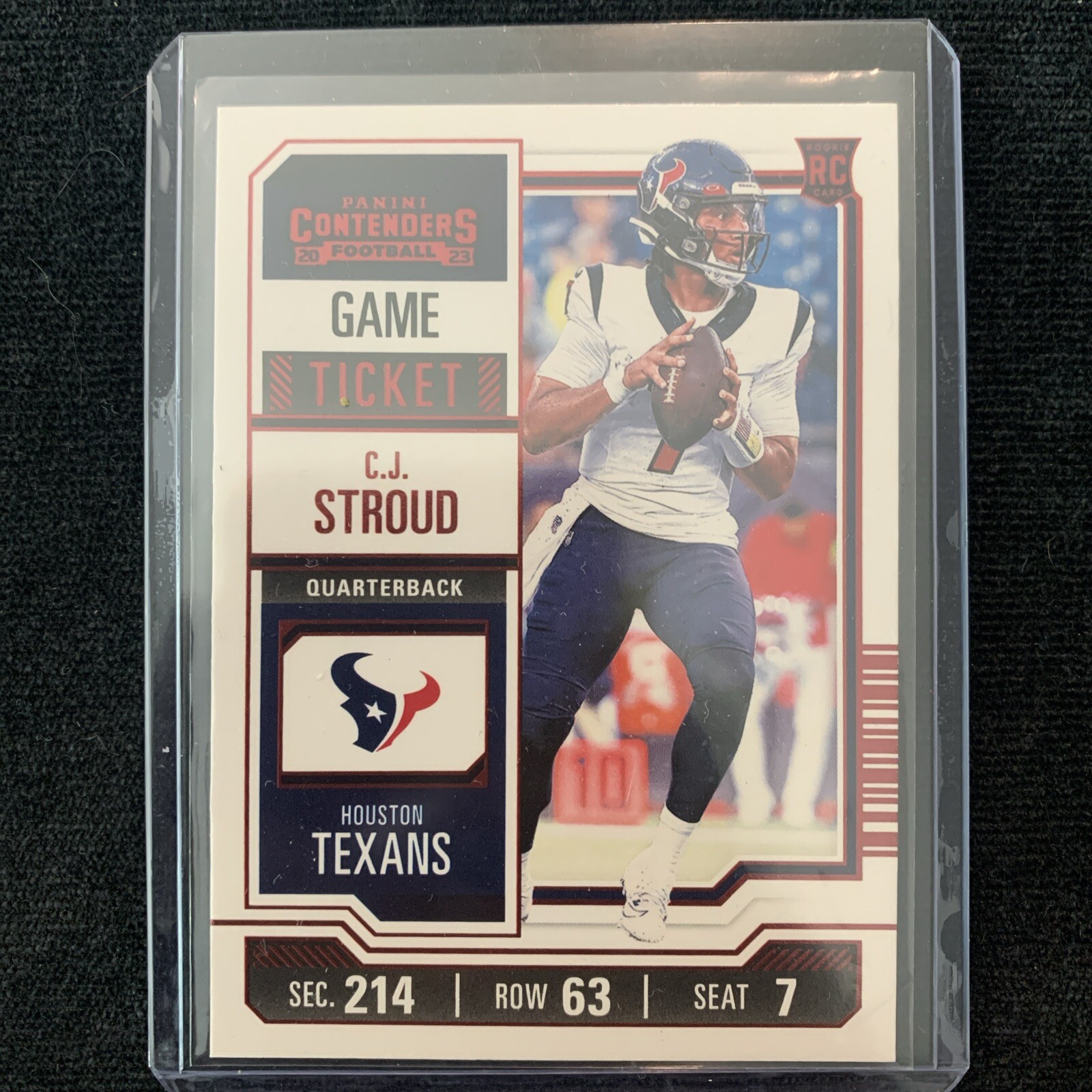 2023 Panini Contenders C.J. Stroud Game Ticket Red Foil Parallel RC #40 Texans