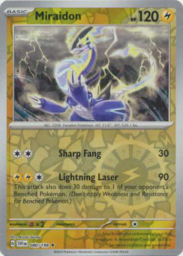foil miraidon pokemon card Pokemon Card - Scarlet & Violet 080/198 - MIRAIDON (REVERSE holo-foil) -  NM/Mint