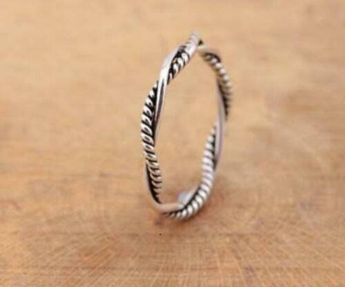 Solid 925 Sterling Silver Wide Band Ring Statement Handmade Ring All Size - Foto 1 di 3