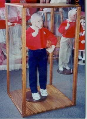 "HANDMADE" solid oak 10x10x20 inch doll case display