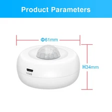 Intelligent WiFi PIR Capteur de mouvement Plafond mural USB Capteur de lumière alimenté par batterie