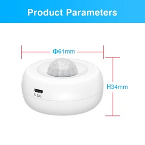 Smart WiFi PIR Motion Sensor Ceiling Wall Mount USB Battery Powered Light Sensor