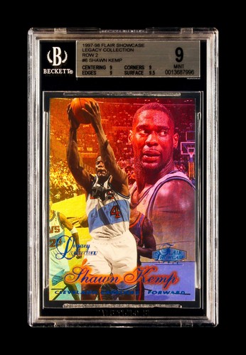 1997 Shawn Kemp Fleer Flair Showcase Legacy Collection Row 2 /100 # 6 BGS 9 Mint - Picture 4 of 4